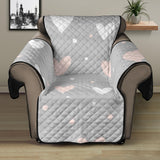 Heart pattern gray background Recliner Cover Protector
