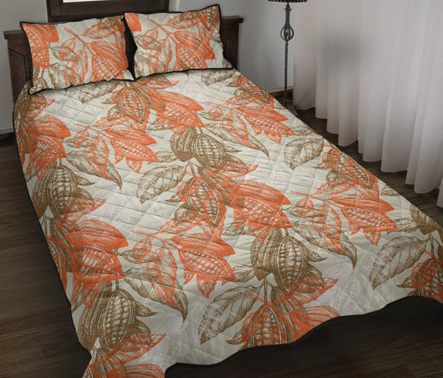 Cocoa beans Cocoa tree pattern Quilt Bed Set