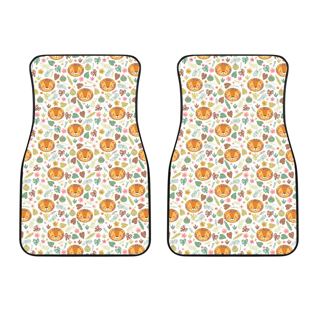 Lion Pattern Print Design 04 Front Car Mats