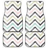 Zigzag  Chevron Paint Pattern Front And Back Car Mats