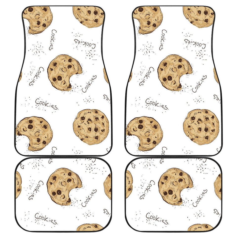 Sketch Style Cookie Pattern Front And Back Car Mats