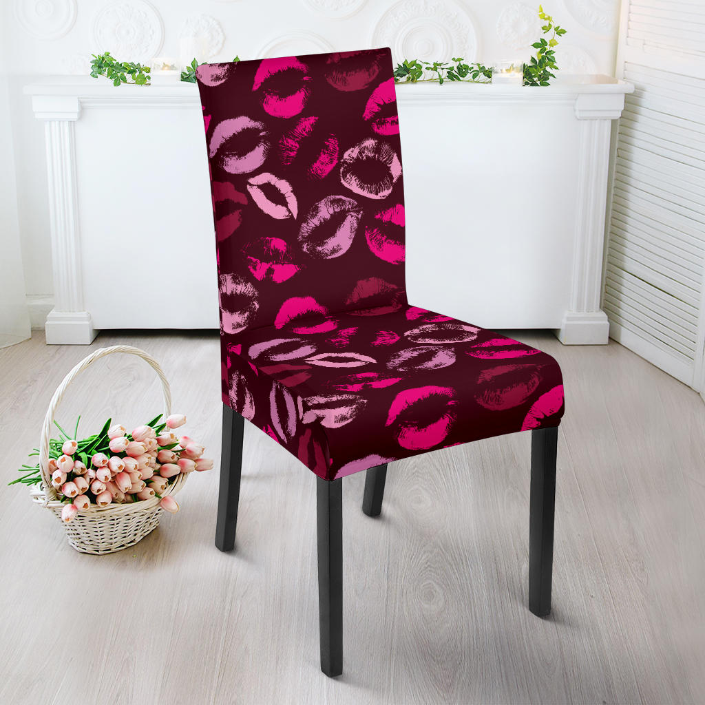 Lips Pattern Print Design 03 Dining Chair Slipcover