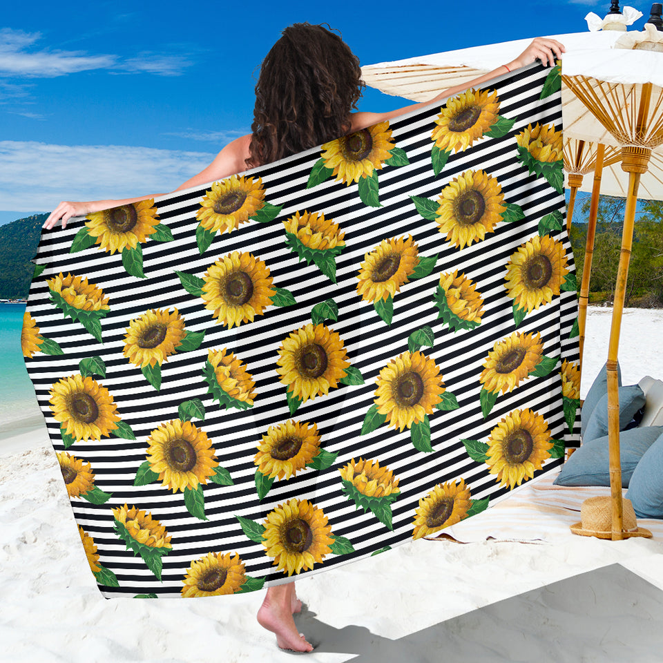 Sunflowers Ribbon Background Sarong