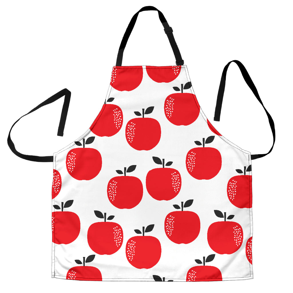 Red Apples White Background Adjustable Apron