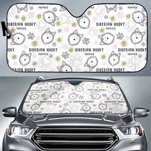 Siberian Husky Design Pattern Car Sun Shade