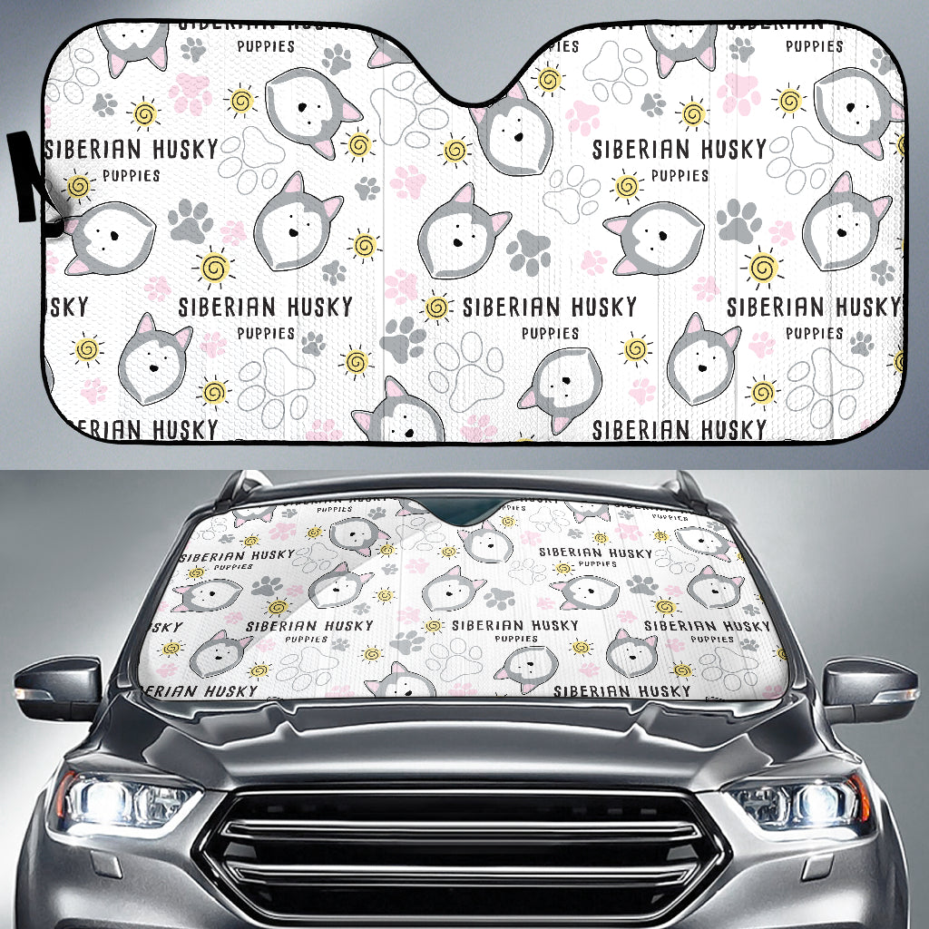 Siberian Husky Design Pattern Car Sun Shade