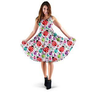 Ladybug Pattern Print Design 03 Sleeveless Midi Dress