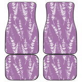 Lavender Flowers Purple Pattern Front And Back Car Mats