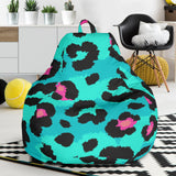 Green Leopard Skin Print Pattern Bean Bag Cover
