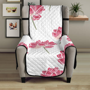 Pink lotus waterlily pattern Chair Cover Protector