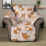 Cute Corgis Pattern pink background Recliner Cover Protector