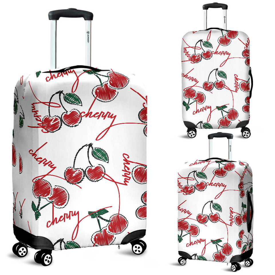 Hand Drawn Cherry Pattern Luggage Covers