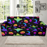 Colorful Halloween Background Sofa Slipcover