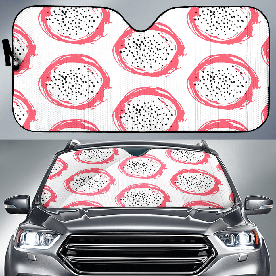 Hand Drawn Dragon Fruit Car Sun Shade