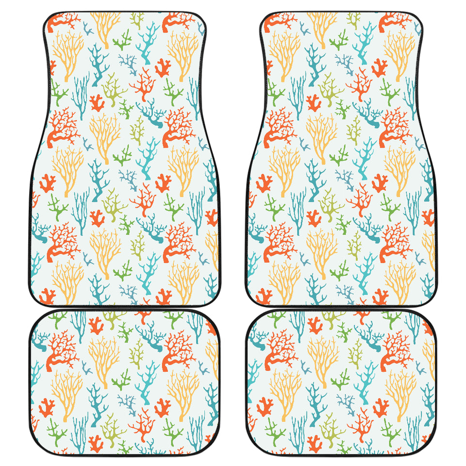 Coral Reef Pattern Print Design 02 Front and Back Car Mats