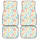 Coral Reef Pattern Print Design 02 Front and Back Car Mats