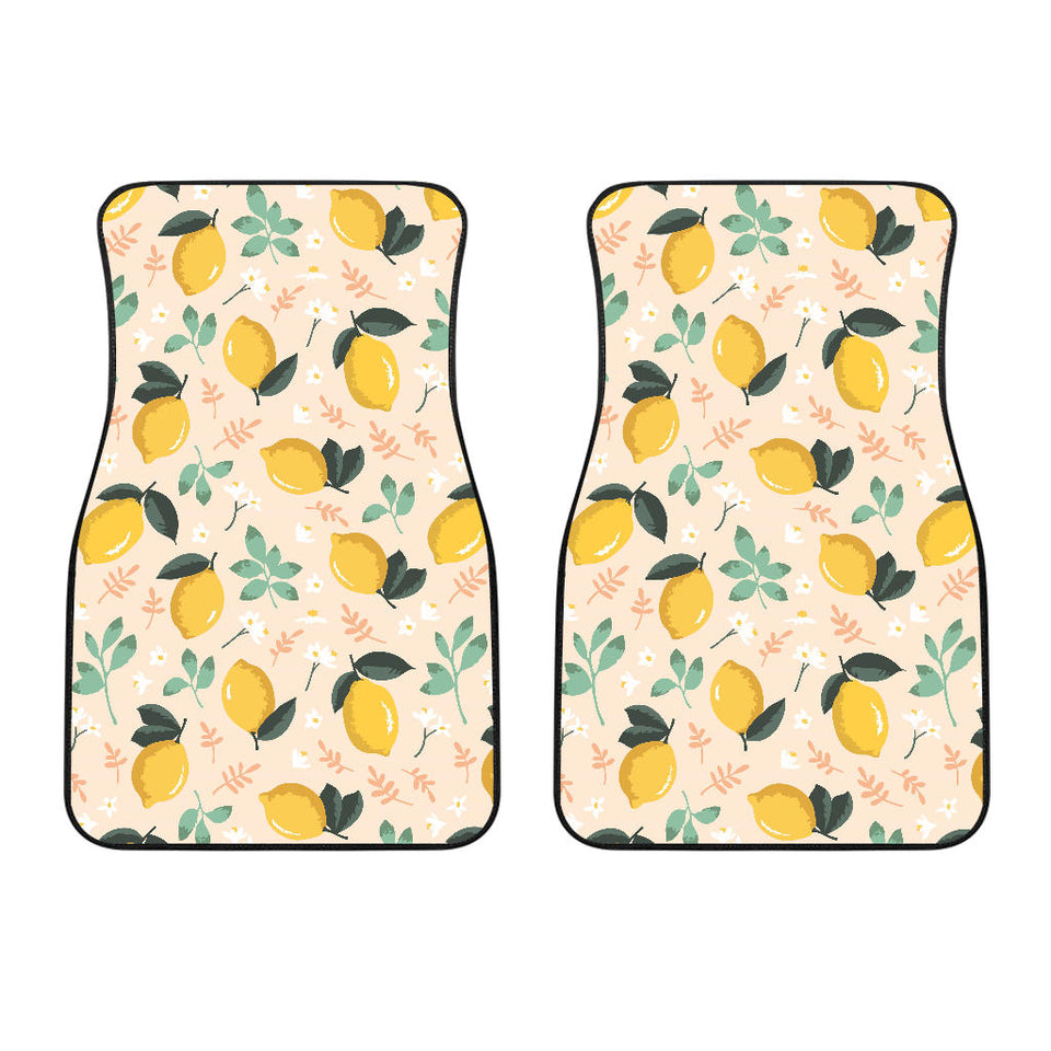 Lemon Flower Leave Pattern Front Car Mats