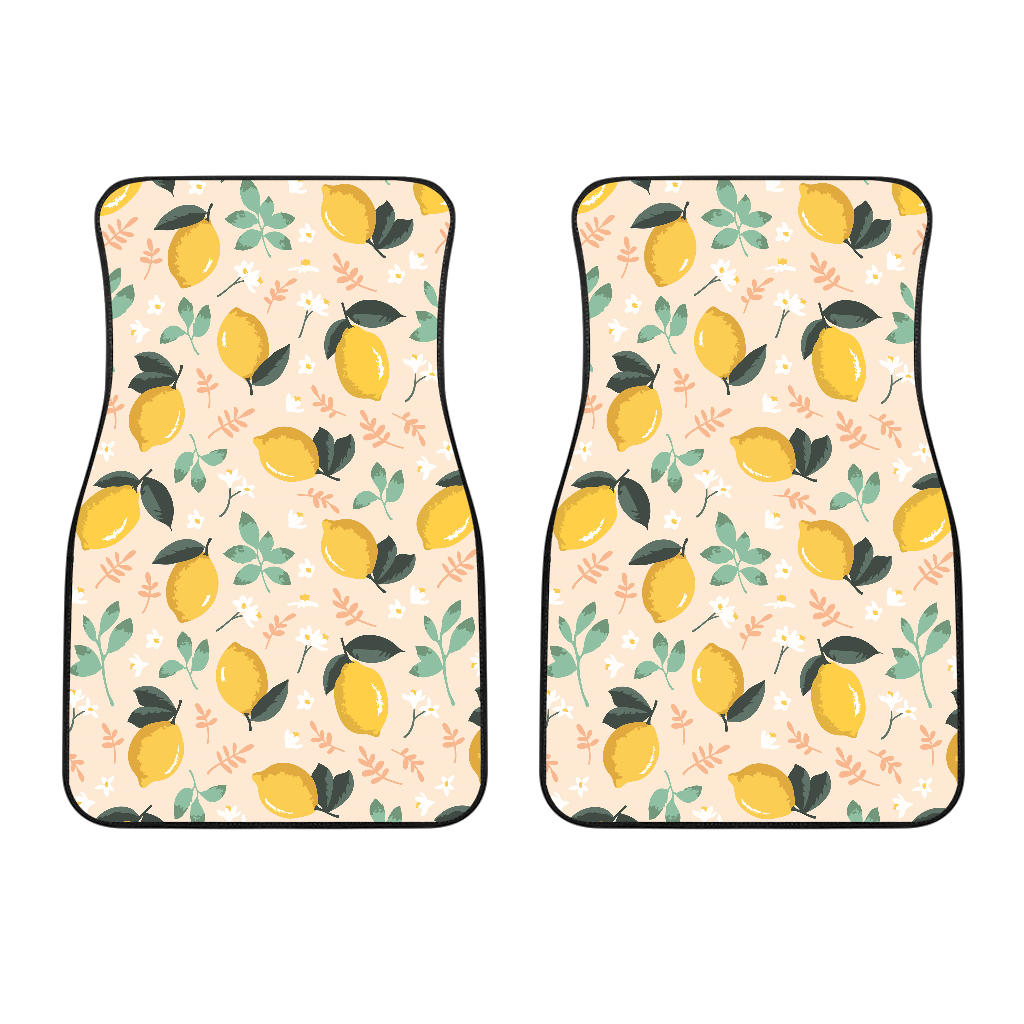 Lemon Flower Leave Pattern Front Car Mats