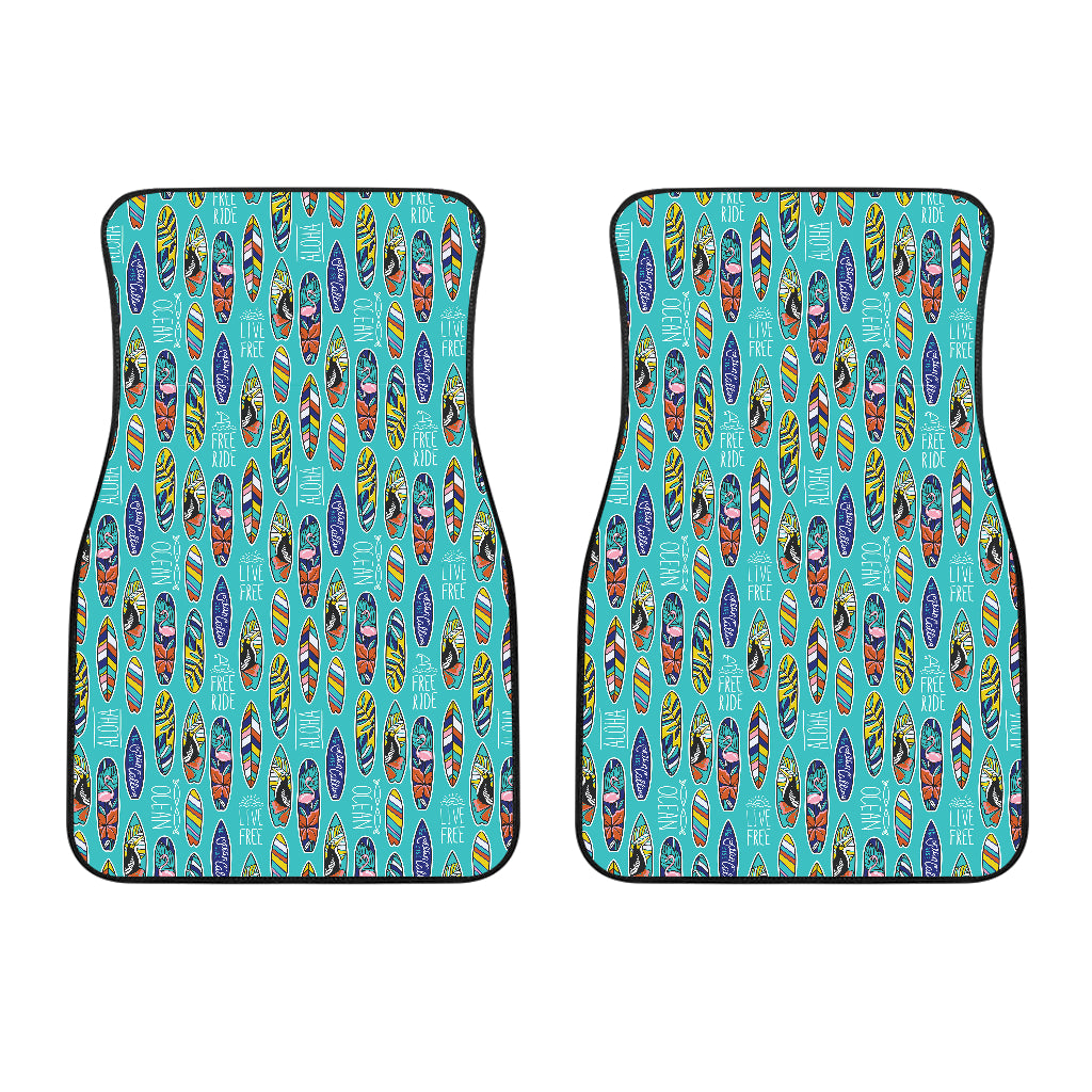 Surfboard Pattern Print Design 05 Front Car Mats