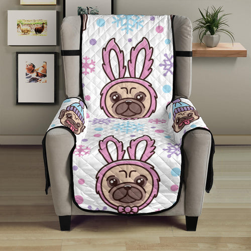 Cute pug hat rabbit costume pattern Chair Cover Protector