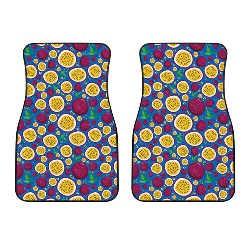 Passion Fruit Blue Background Front Car Mats