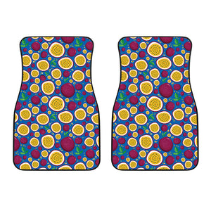 Passion Fruit Blue Background Front Car Mats