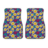 Passion Fruit Blue Background Front Car Mats