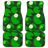Frog Waterlily Pattern Front And Back Car Mats