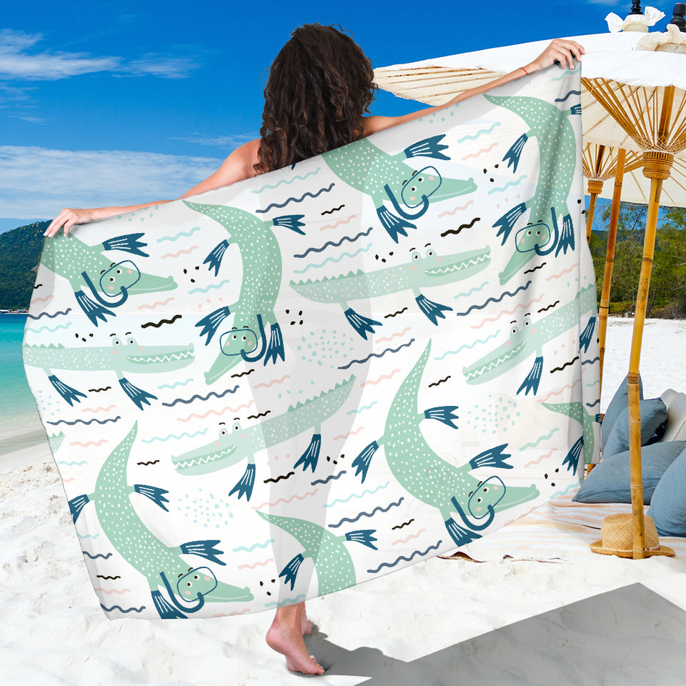Crocodile Diver Pattern Sarong