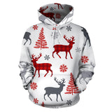 Deer Tree Snowflakes Chrismas Pattern Men Women Pullover Hoodie
