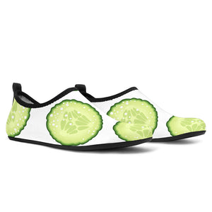 Cucumber Slices Pattern Aqua Shoes