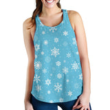 Snowflake pattern blue background Women Racerback Tank Top