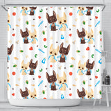 Cute Chihuahua Dog Pattern Shower Curtain Fulfilled In US