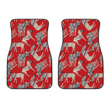 Zebra Abstract Red Background Front Car Mats