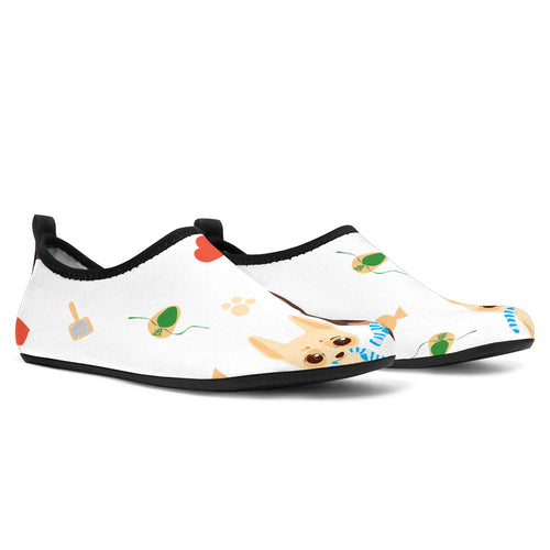 Cute Chihuahua Dog Pattern Aqua Shoes