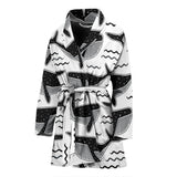 Black Whale Pattern Women'S Bathrobe