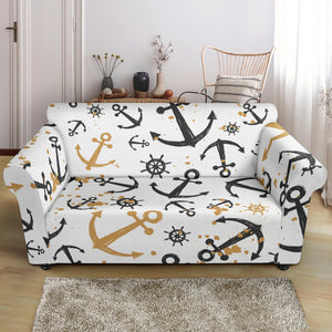 Anchors Rudders Pattern Loveseat Couch Slipcover