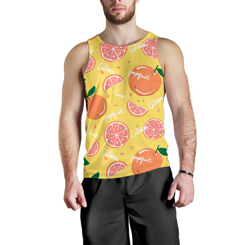 Grapefruit yellow background Men Tank Top