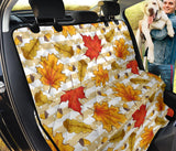 Maple Leaf Oak Leaf Acorns Beige Striped Background Dog Car Seat Covers
