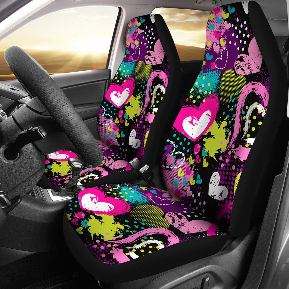 Heart Dot Wave Star Creative Design Pattern Universal Fit Car Seat Covers