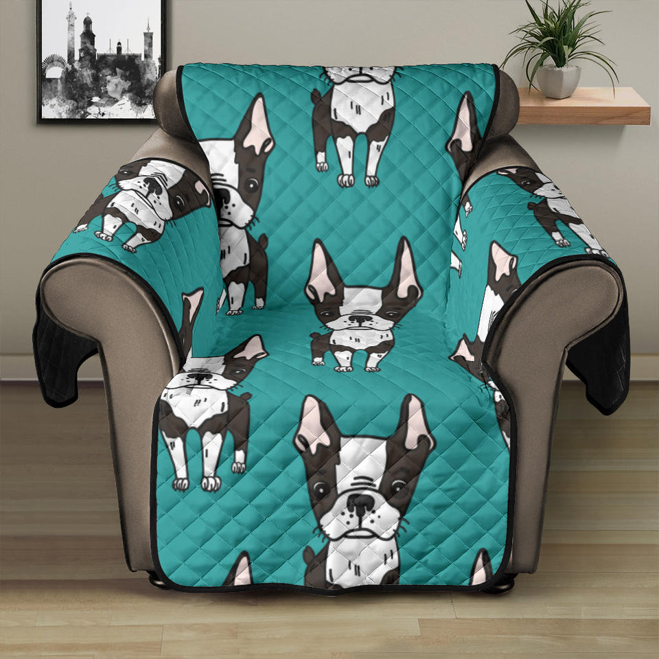 Hand drawn boston terrier dog pattern Recliner Cover Protector