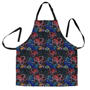 Octopus Sea Wave Tropical Fishe Pattern Adjustable Apron