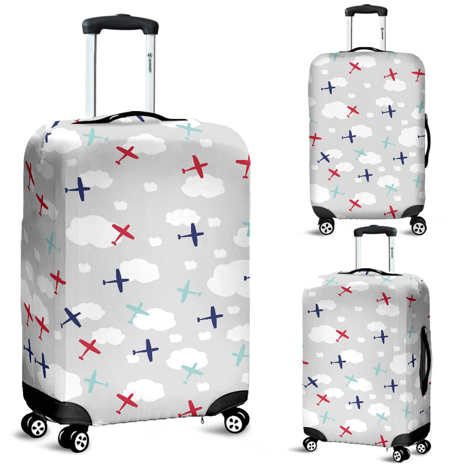 Airplane Cloud Grey Background Luggage Covers