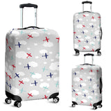 Airplane Cloud Grey Background Luggage Covers