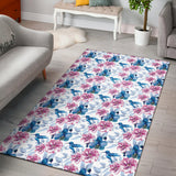 Hummingbird Pattern Print Design 02 Area Rug