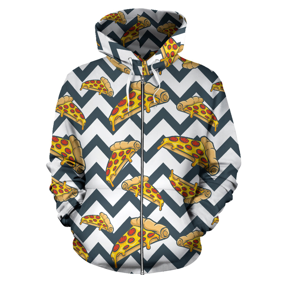 Pizza Design Pattern Zip Up Hoodie