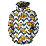 Pizza Design Pattern Zip Up Hoodie