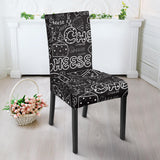 Handwritten Cheese Pattern Dining Chair Slipcover