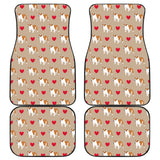 English Bulldog Pattern Print Design 05 Front and Back Car Mats