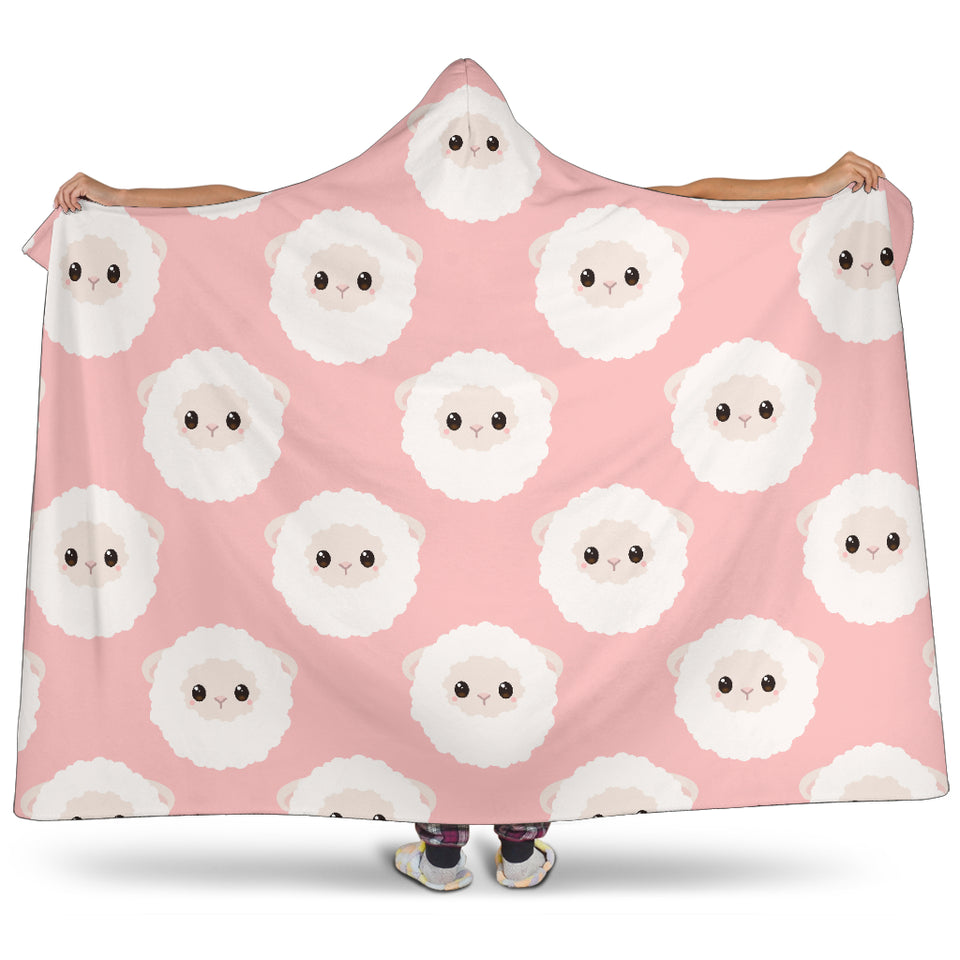 Cute Sheep Pattern Hooded Blanket
